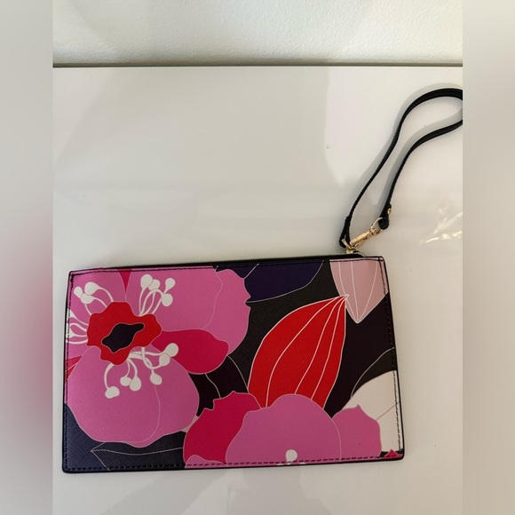 Trina Turk Floral Black and Pink Clutch - Picture 5 of 5